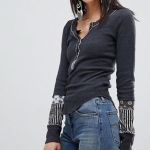 Black Free People Alpine Thermal Grey Small